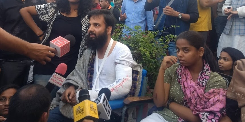 A student who was injured during yesterday's clash