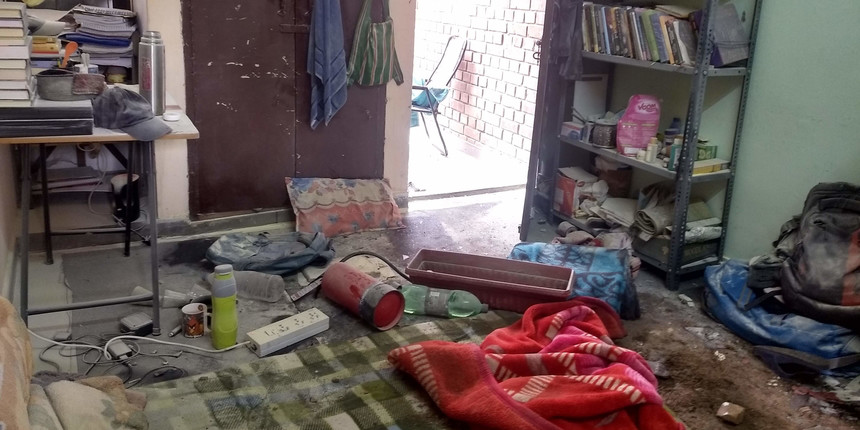 One Kashmiri student's room is found vandalized in the aftermath of the attack