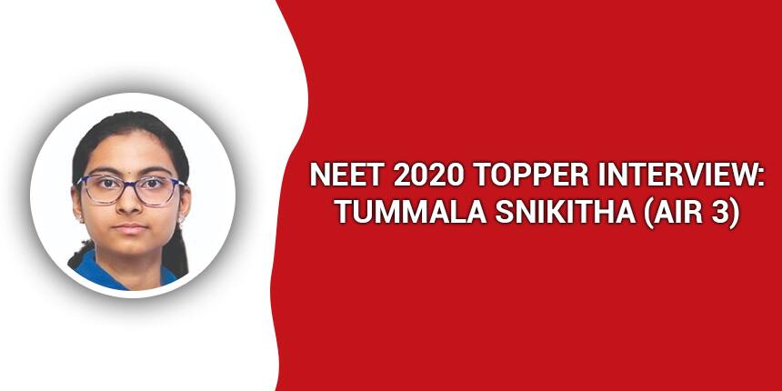 NEET 2020 Topper Interview: Tummala Snikitha (AIR 3)
