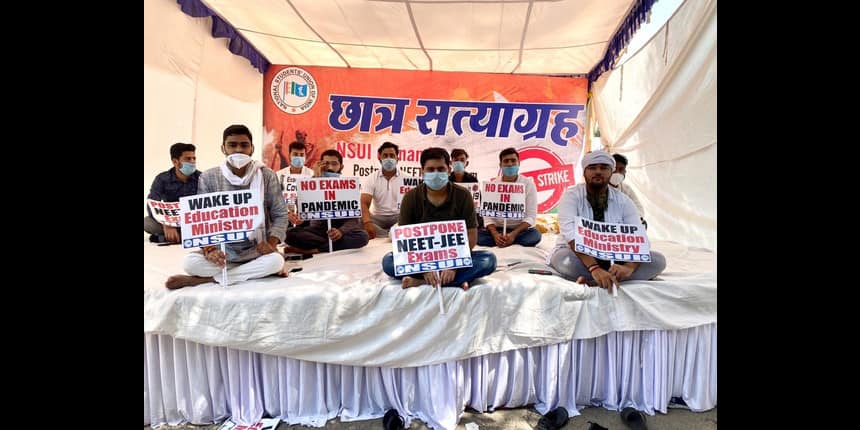 JEE Main, NEET 2020: NSUI protest demanding postponement (Source: NSUI)