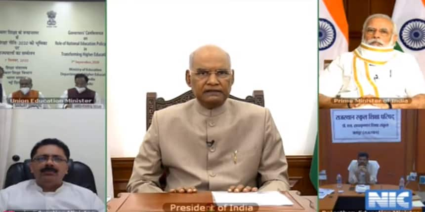 President Ram Nath Kovind during the inaugural session of the 'Governors' Conference on National Education Policy'