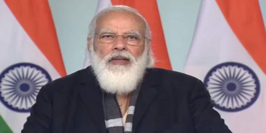 Prime Minister Narendra Modi during a web conference.