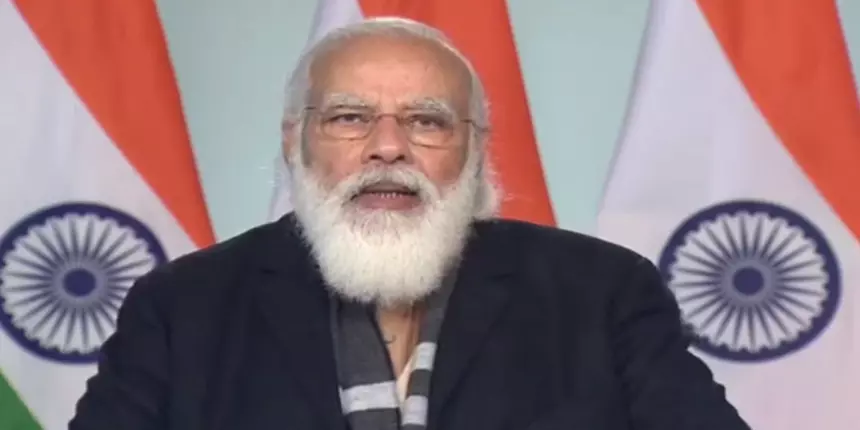 Prime minister Narendra Modi during a web telecast
