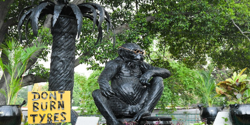 IIT Kanpur creates tyre park consisting of art made from burnt tyres
