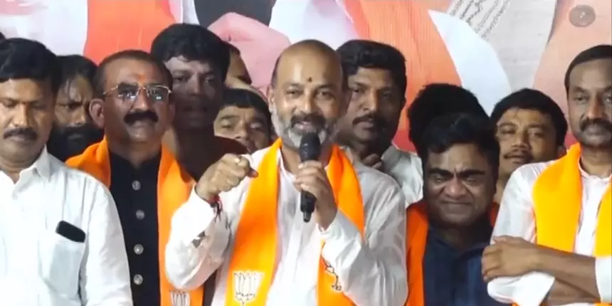 Telangana BJP promises government jobs to youth (Image Source: Official Twitter account of Bandi Sanjay Kumar)