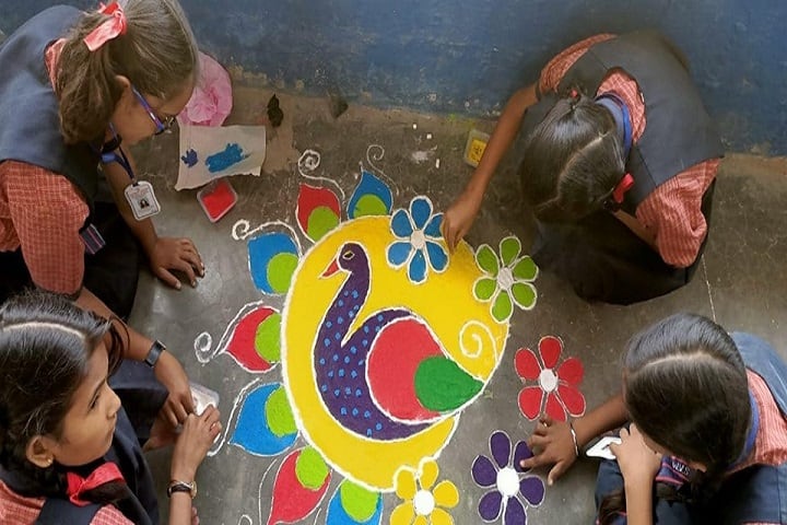 Wisdom Valley Secondary School Rewa-Rangoli competitions