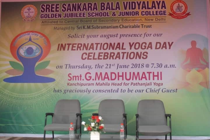 Sree Sankara Bala Vidyalaya Golden Jubilee School-Yoga day