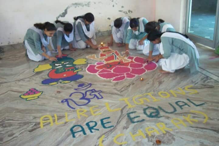 D R International School-Rangoli Competition
