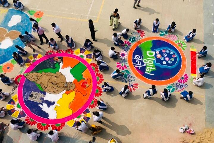 Parvez Khan Sajida Public School - Rangoli Competition