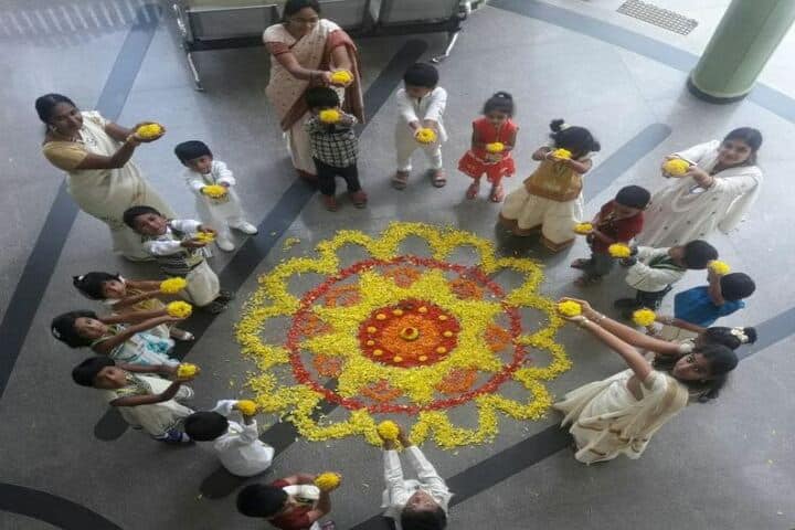 Citizens English School-Flower Rangoli