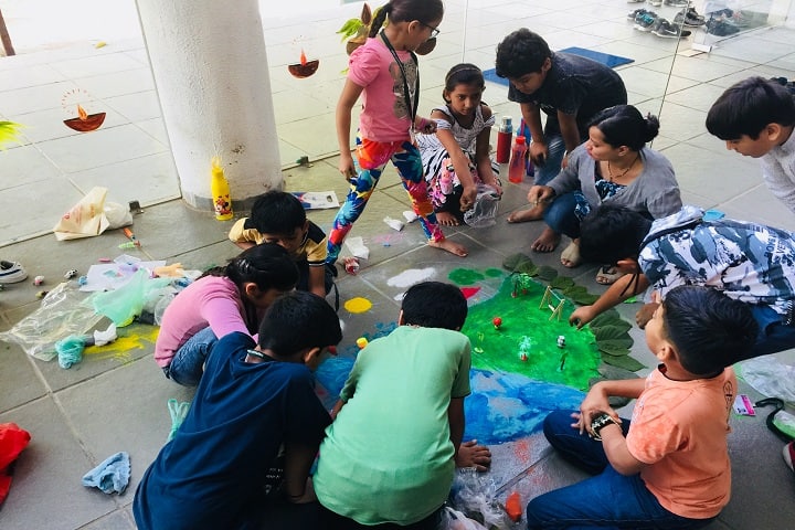 Tripada International School-Rangoli Competition