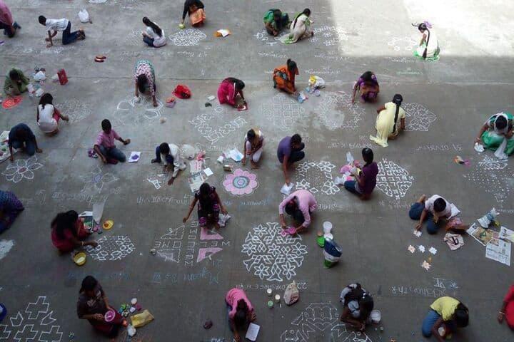 Holy Christ School-Rangoli Competition
