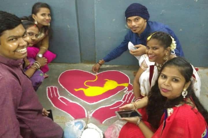 Pal Dharmendra Hindi High School-Rangoli Event