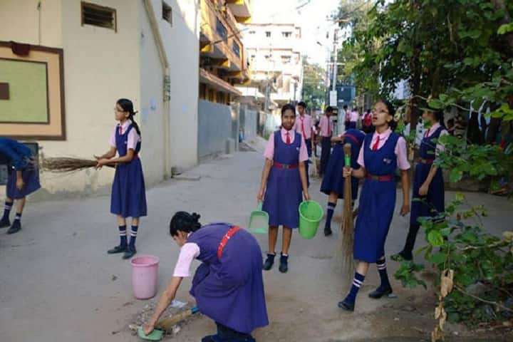 Sree Balaji High School-Cleaning The Campus