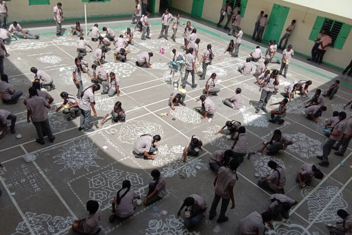 GRG Matriculation Higher Secondary School-Rangoli Competition