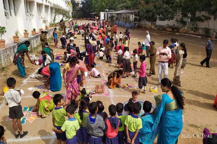 The Platinum Jubilee High School-Rangoli Competition