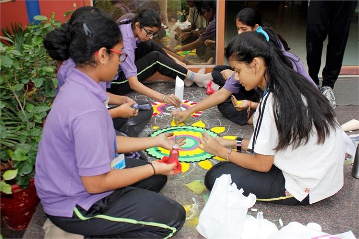J M International School- Rangoli Making Competition