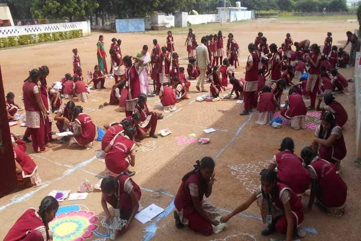St Augustine English Medium School-Rangoli Competition