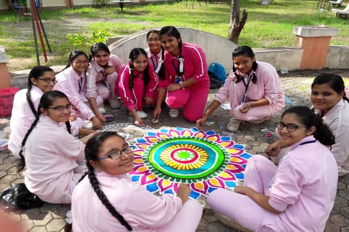 Shardagram English School-Rangoli Competition