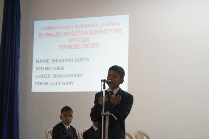Sainik School-Elocution Competition