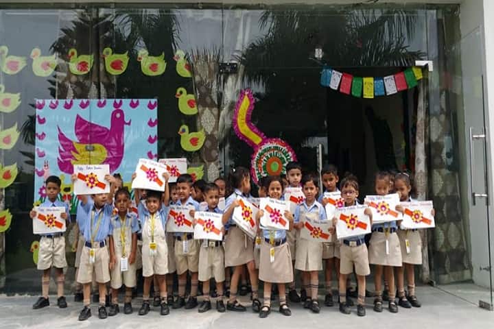 Sunshine Public School-making rakhi