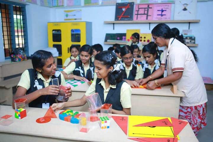 Indian students doing geometry activities