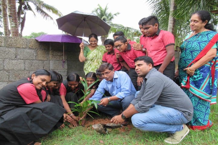 Rajashree S M Memorial School-Tree Plantation